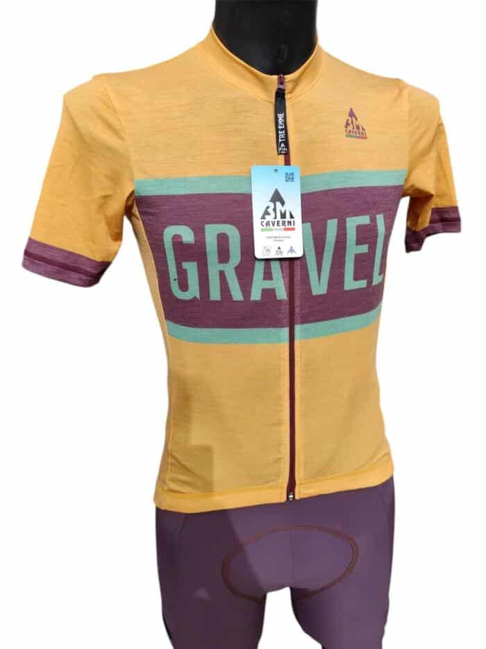 Maglia Manica Corta Gravel Merinos Biscotto Zip Lunga